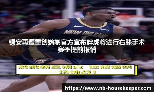 锡安再遭重创鹈鹕官方宣布胖虎将进行右膝手术赛季提前报销